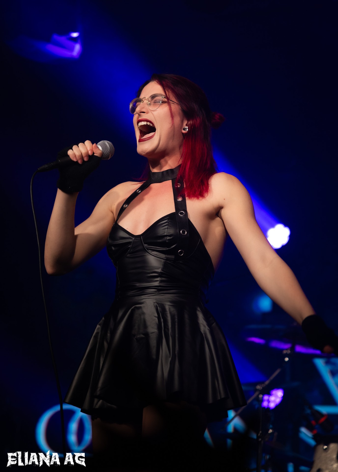 Shay performing on stage